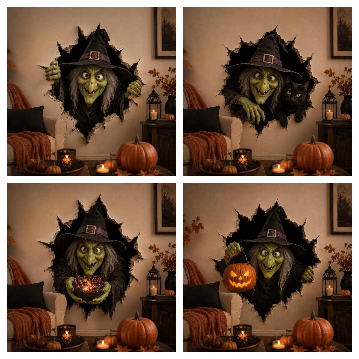 🔥Last Day 50% OFF-Halloween Break-In 3D Wall Decals