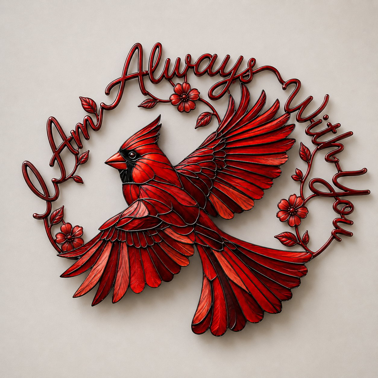š¦Cardinal Metal Wall Art - I Am Always With Youā¤ļø