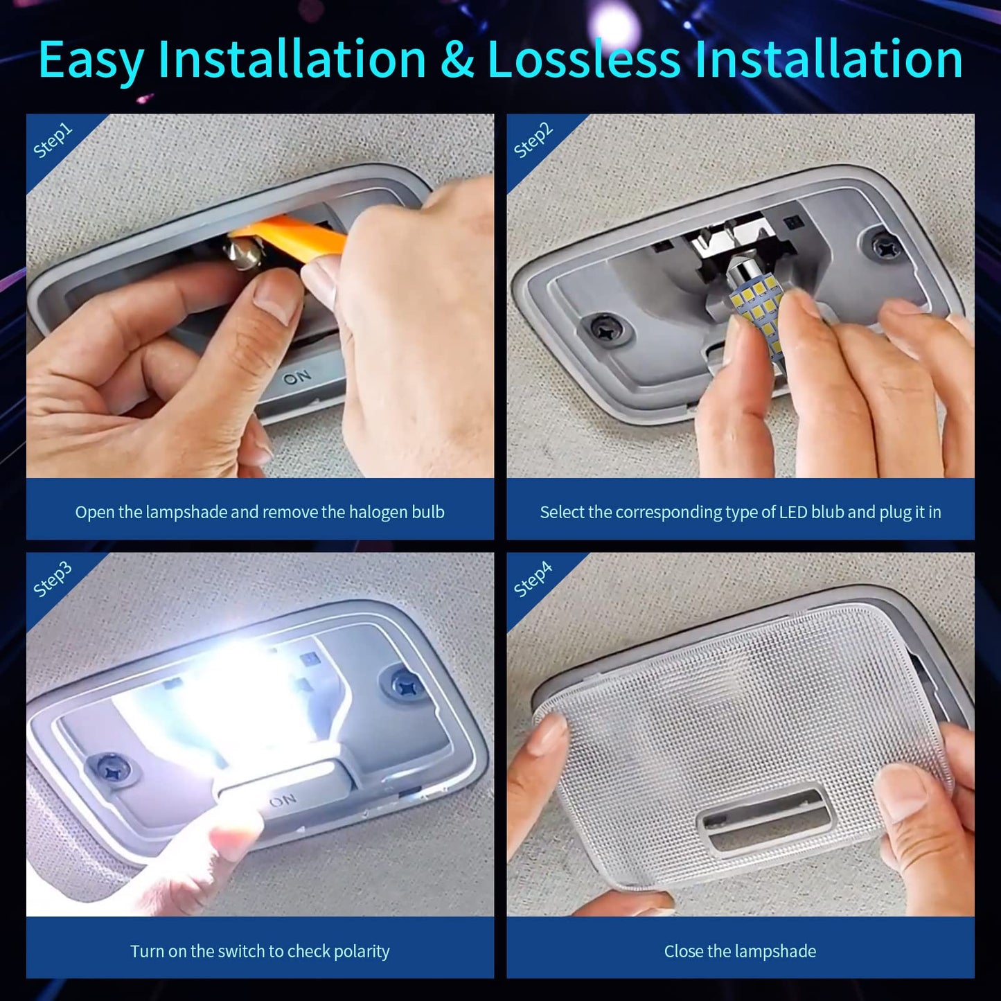 🛠️42PCS Universal LED Car Interior Light Bulb Kit
