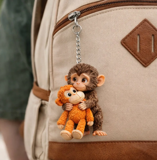 🐵 Viral Punch Monkey Keychain 💕- Emotional Gift for Animal Lovers, Family, Friends, Loved Ones🎁
