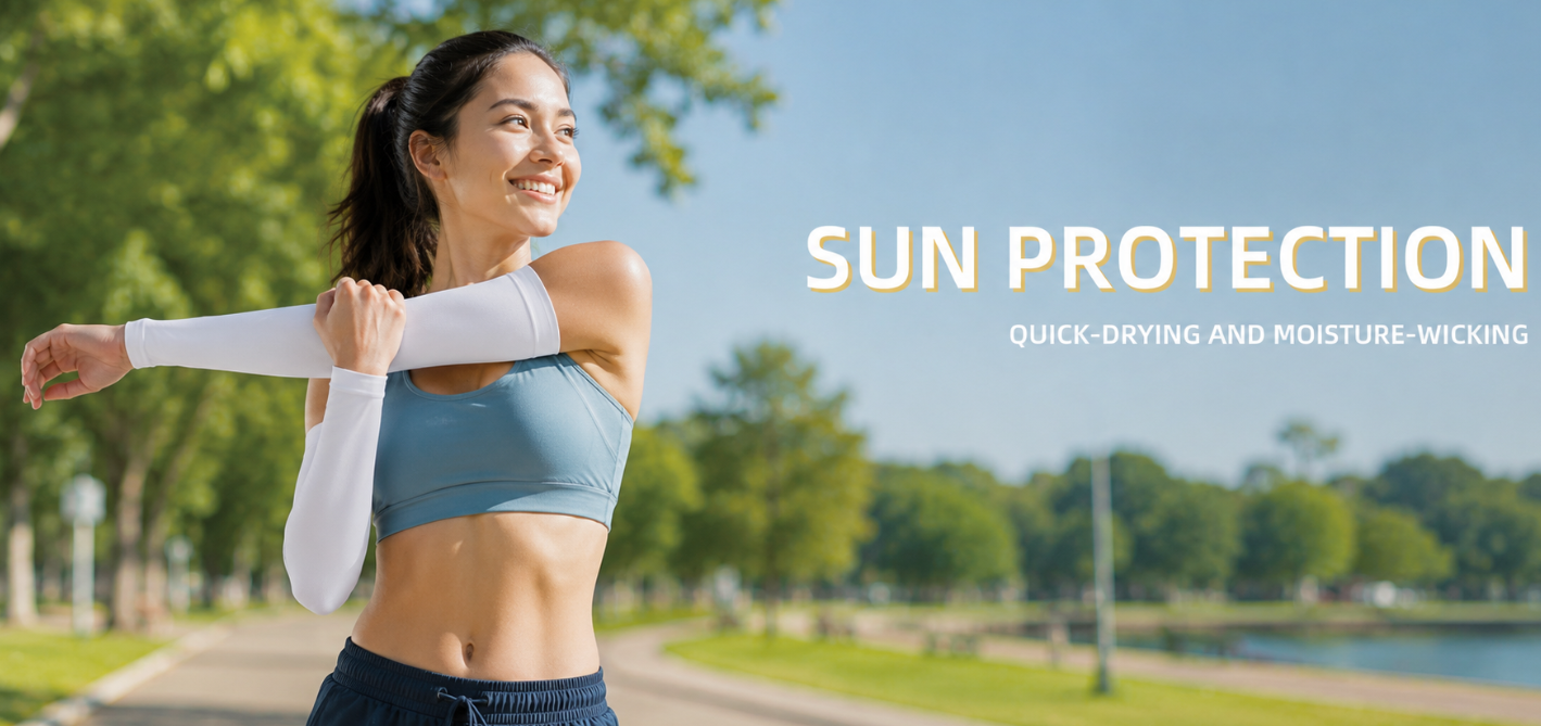 ☀️ UPF 50+ Cooling UV Arm Sleeves 🧊 | High Stretch Compression Fabric | Anti-UV Breathable Sleeves for Men Women