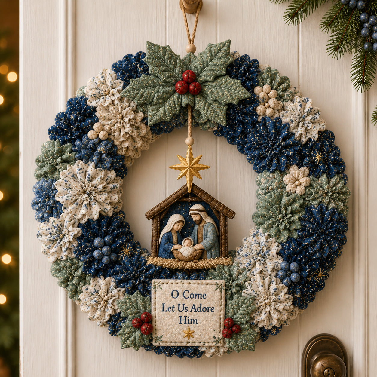 š„49% Off Last Day - BUY 3 GET 1 FREEš„š 3D Fabric Poke Wreath DIY Kit