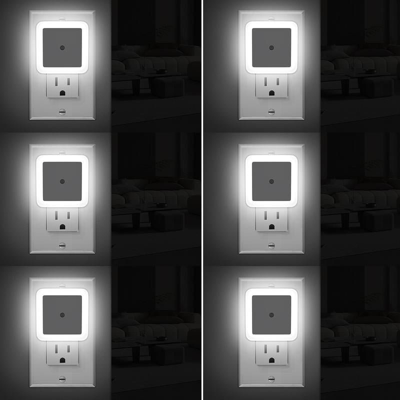 6pcs Night Light, Night Lights Plug into Wall , Nightlight Plug in Night Lights, Dusk to Dawn Night Lamp Led Night Light for Bedroom, Bathroom, Hallway Warm White