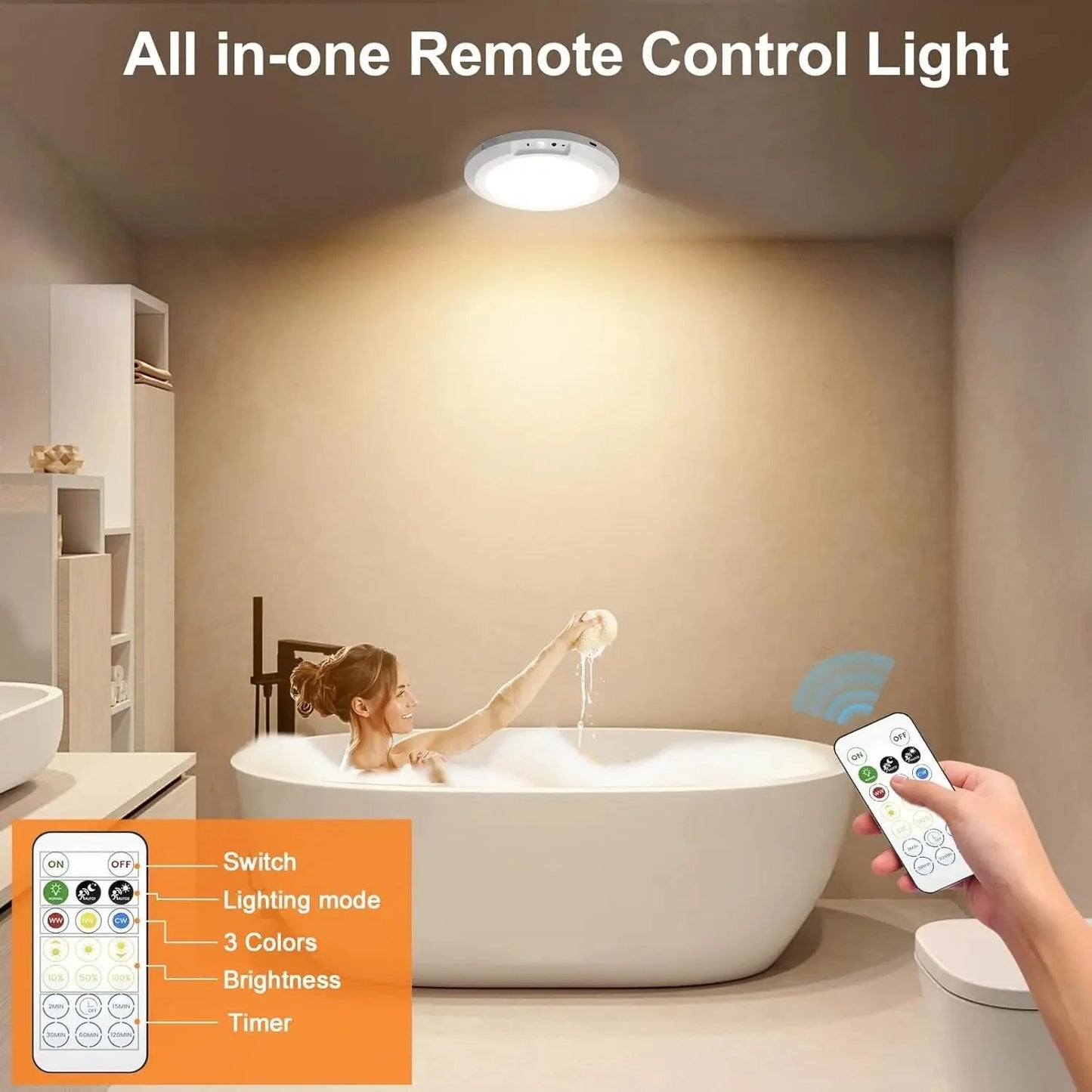 💡 Rechargeable Motion Sensor Ceiling Light with Remote – Limited Time 50% OFF