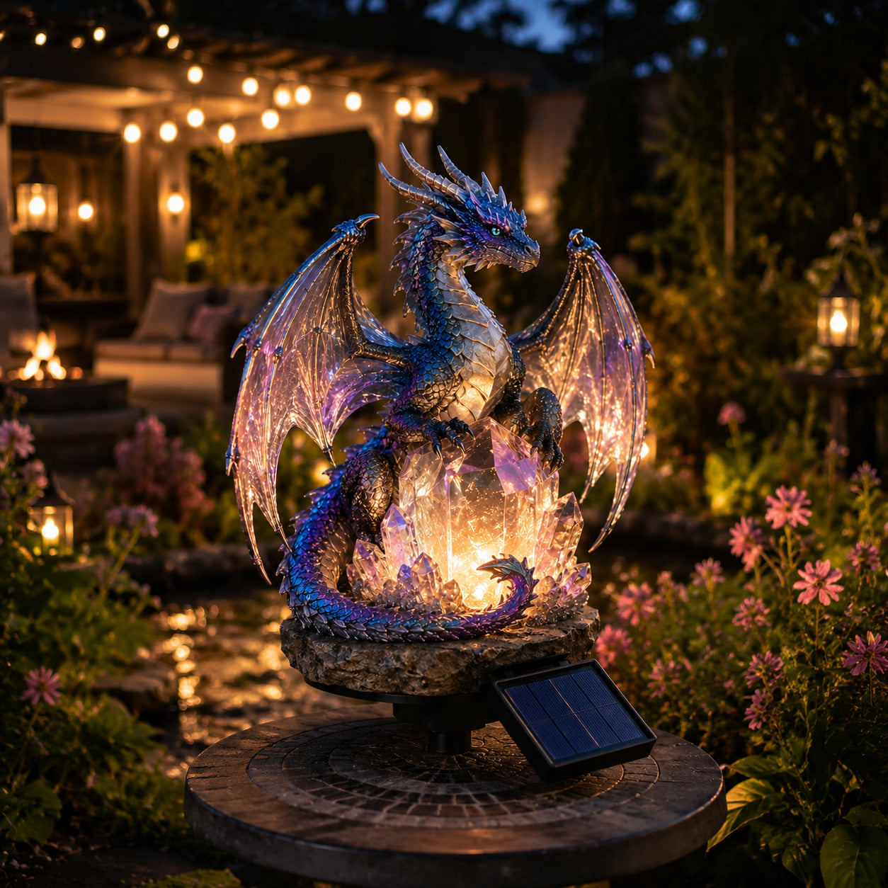 š Amethyst Crystal DragonāØļøSolar Dragon Crystal Garden Light