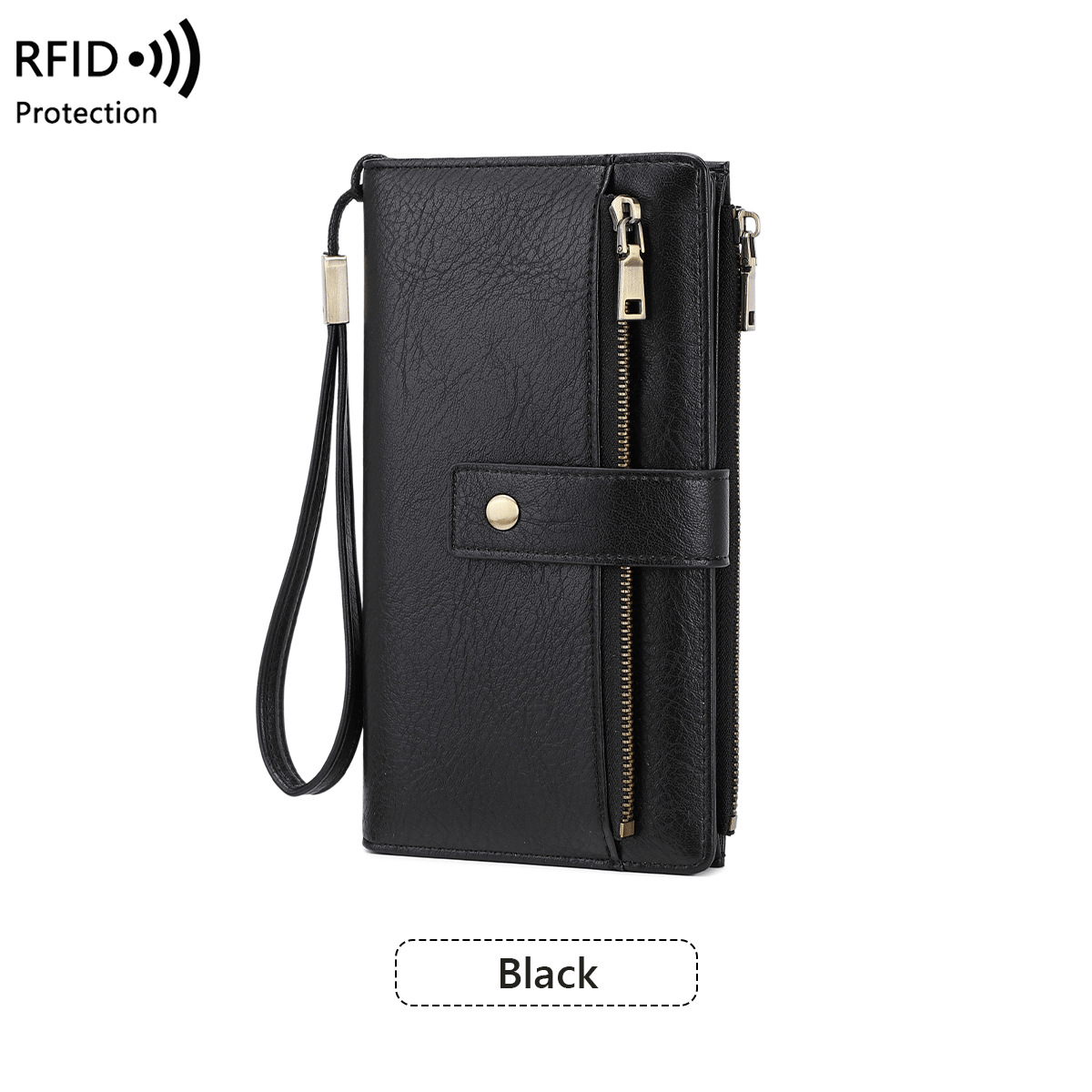 🔥Last Day 49% OFF-Women's long wallet, stylish clutch, elegant solid color RFID blocking leather wallet
