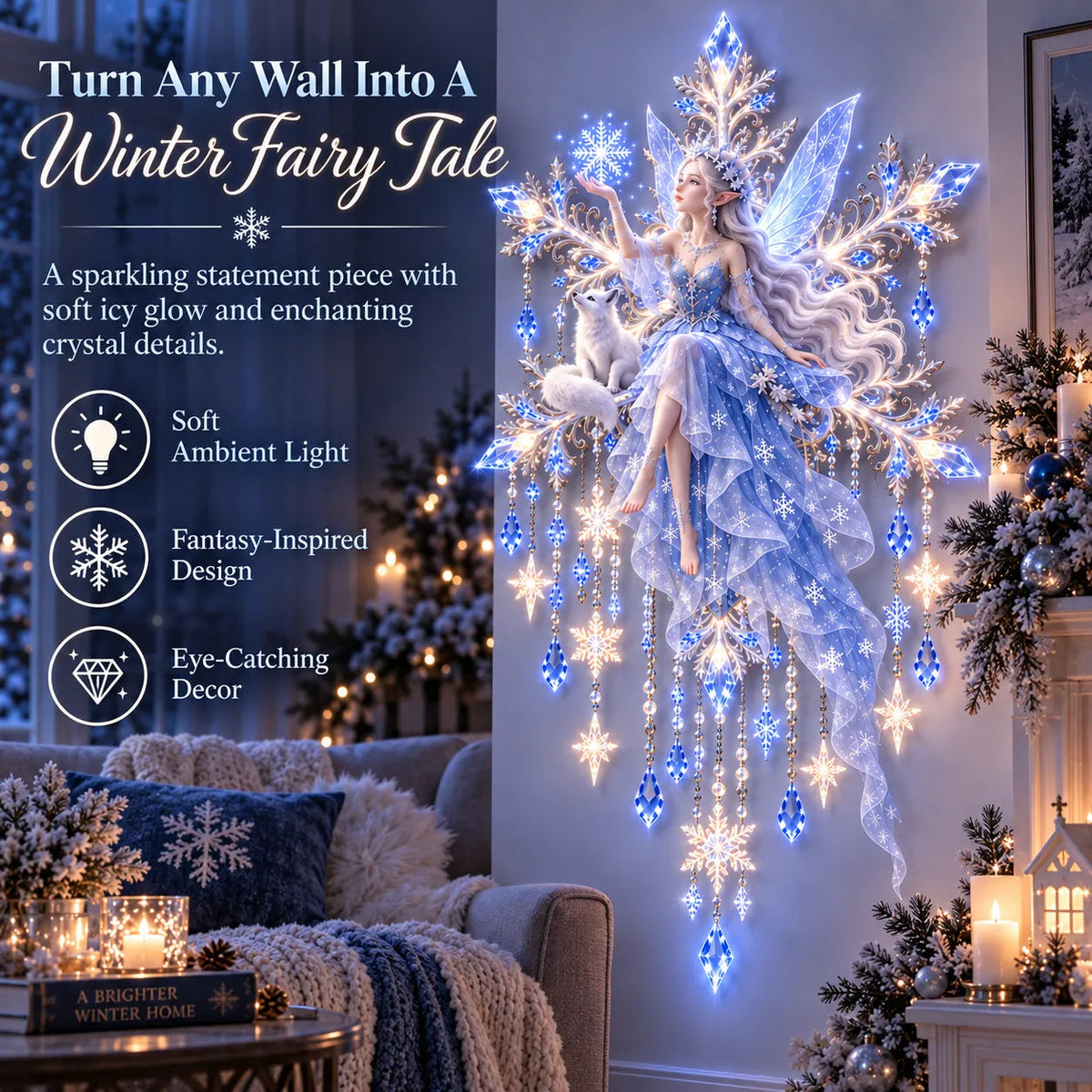 🔥 Last Day 49% OFF❄️Ice Snow Elf Starfall Wall Light