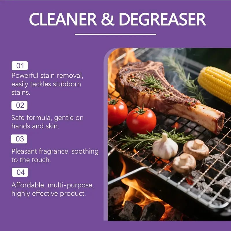 🔥Mother's Day Sale!🔥120ML BBQ Non-toxic, Heavy Duty, No Residue Grill Cleaner Degreaser Spray