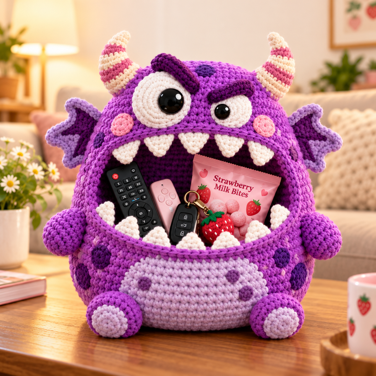 🔥 Last Day 49% OFF-Clutter Munchers Hungry Monster DIY Crochet Storage Buddies 👾🧶