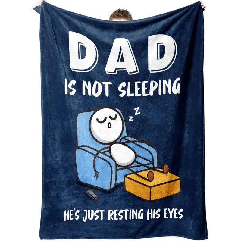 🔥Father’s Day 60% Off🔥Dad Is Not Sleeping Funny Flannel Blanket