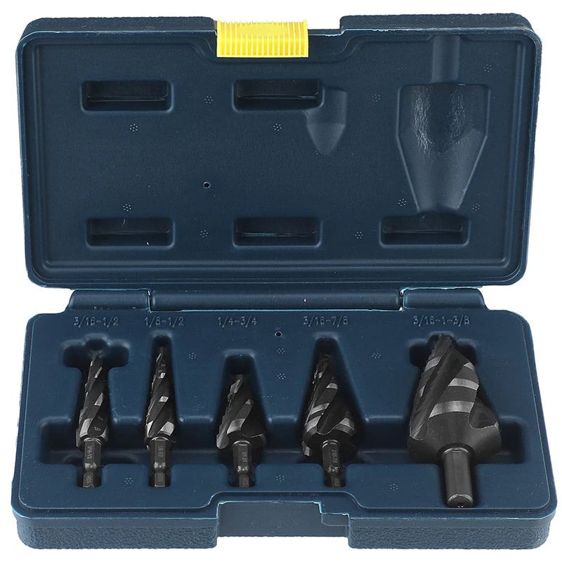 5-Piece HSS Step Drill Bit Set for Metal