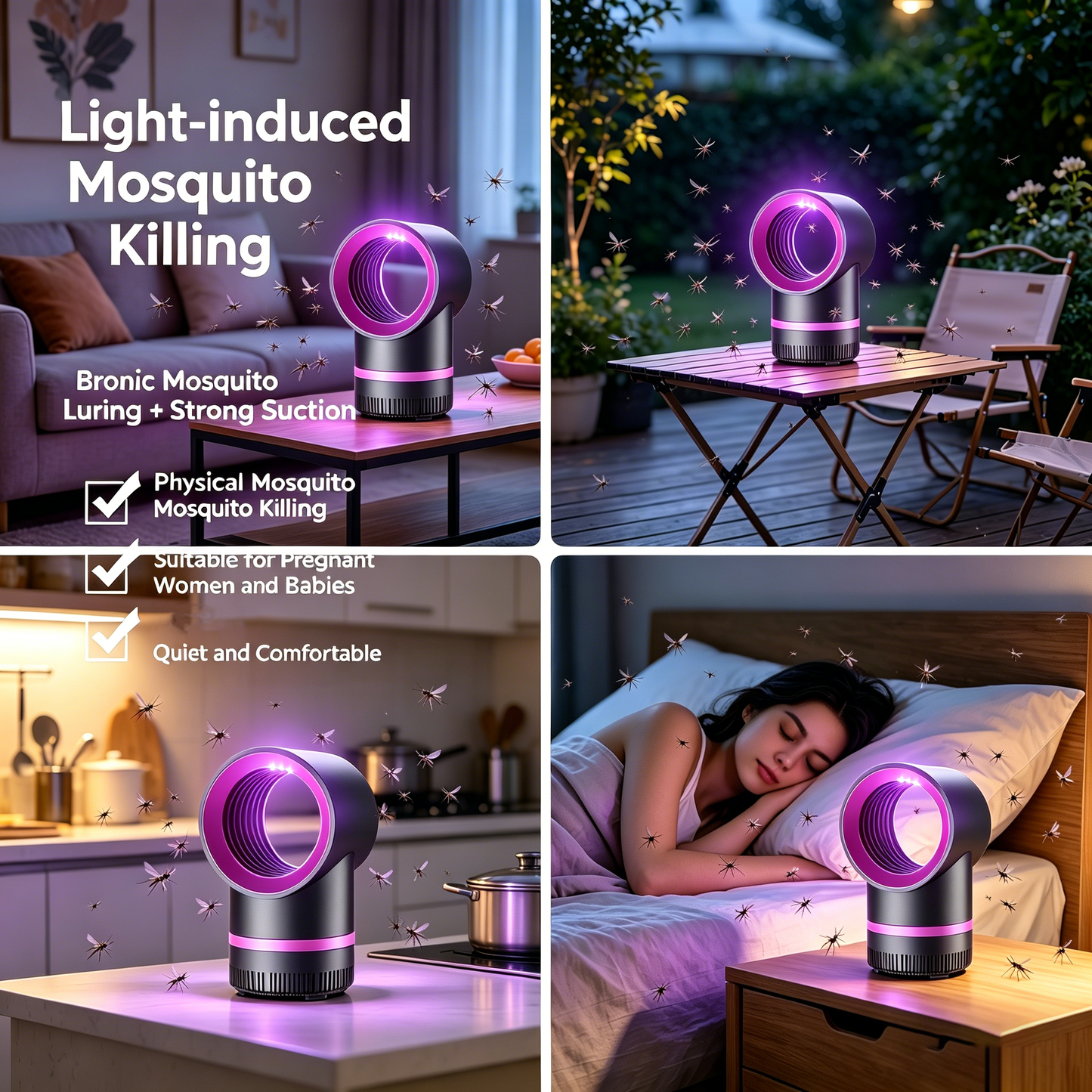 đŠIndoor Plug-In Mosquito Equipped with a high-efficiency UV light Trap-Say Goodbye to Mosquitoes