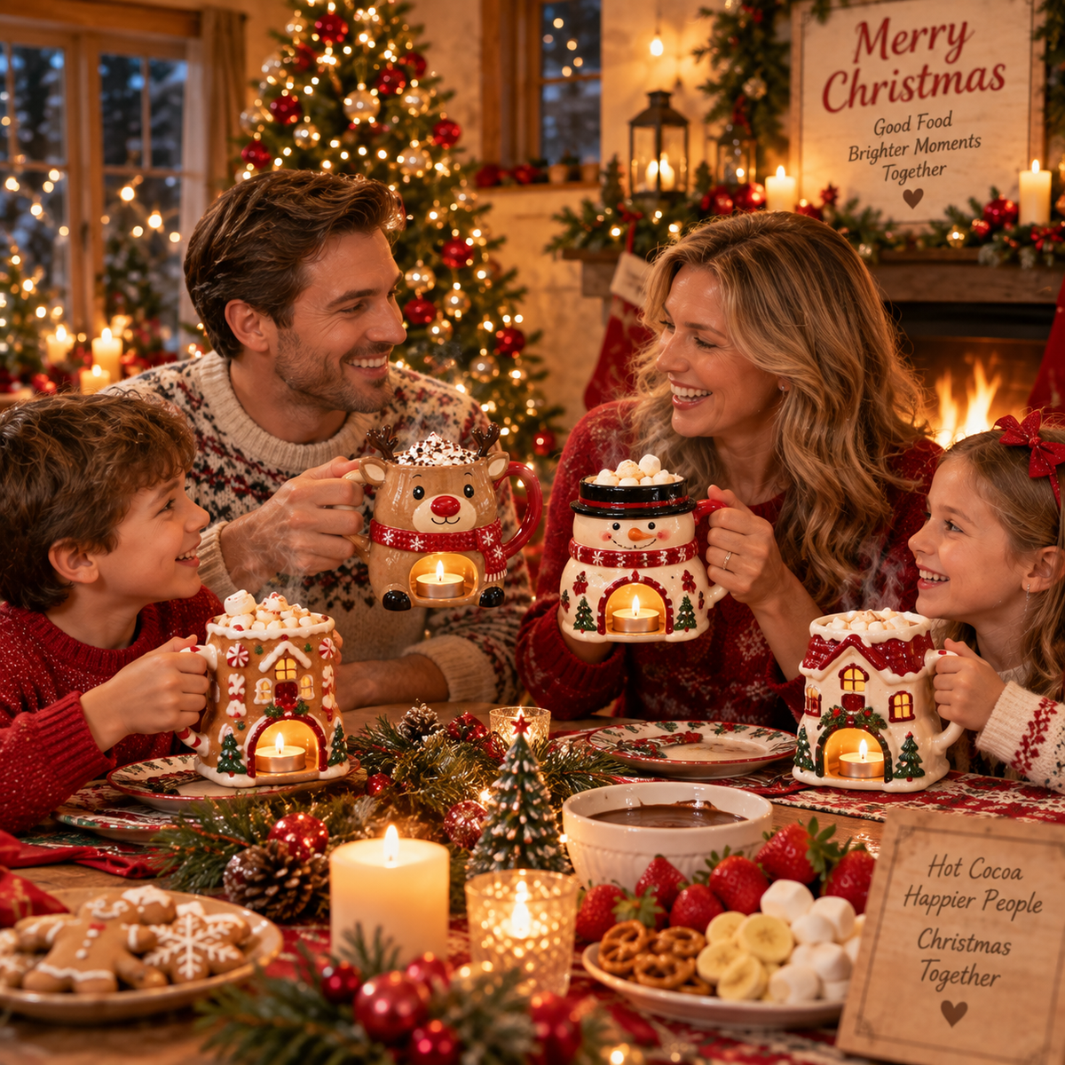 🎄 Christmas Warming Mug Collection™ – Mug & Chocolate Warmer