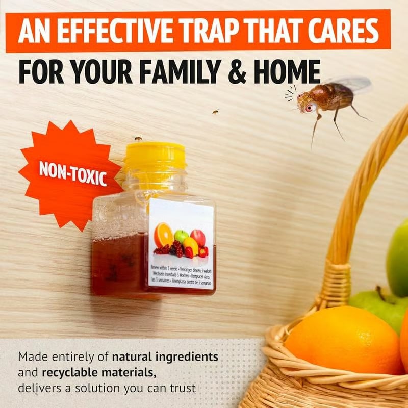 š„LAST DAY 50% OFF - Ultra-Strong Fruit Fly Trap - User Friendly (Up to 3 Weeks per Bottle)