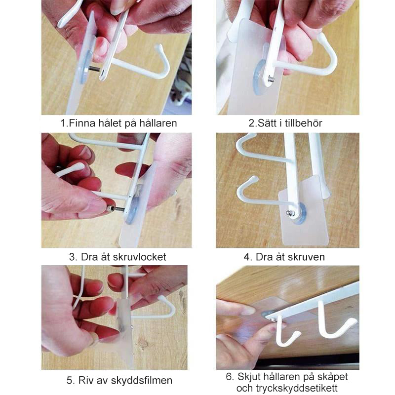 🔥 2PCS Under Shelf Hanger with 6 Hooks🏠