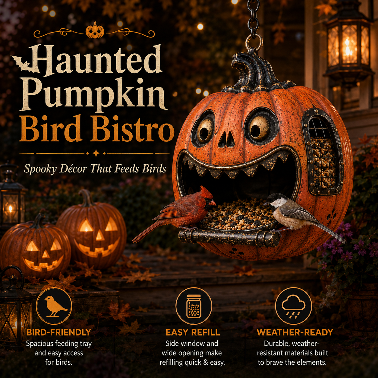🎃 Halloween Bird Feeder Collection™ – Spooky Hanging Garden Decor & Wild Bird Feeder
