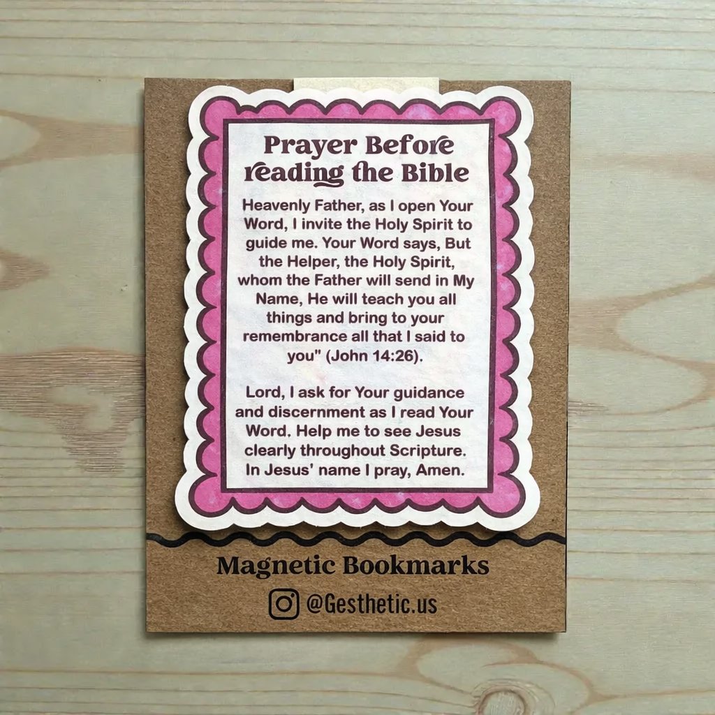 ✝️Prayer Before Reading the Bible Magnetic Bookmark🙏Invite the Holy Spirit Into Your Scripture Reading📖