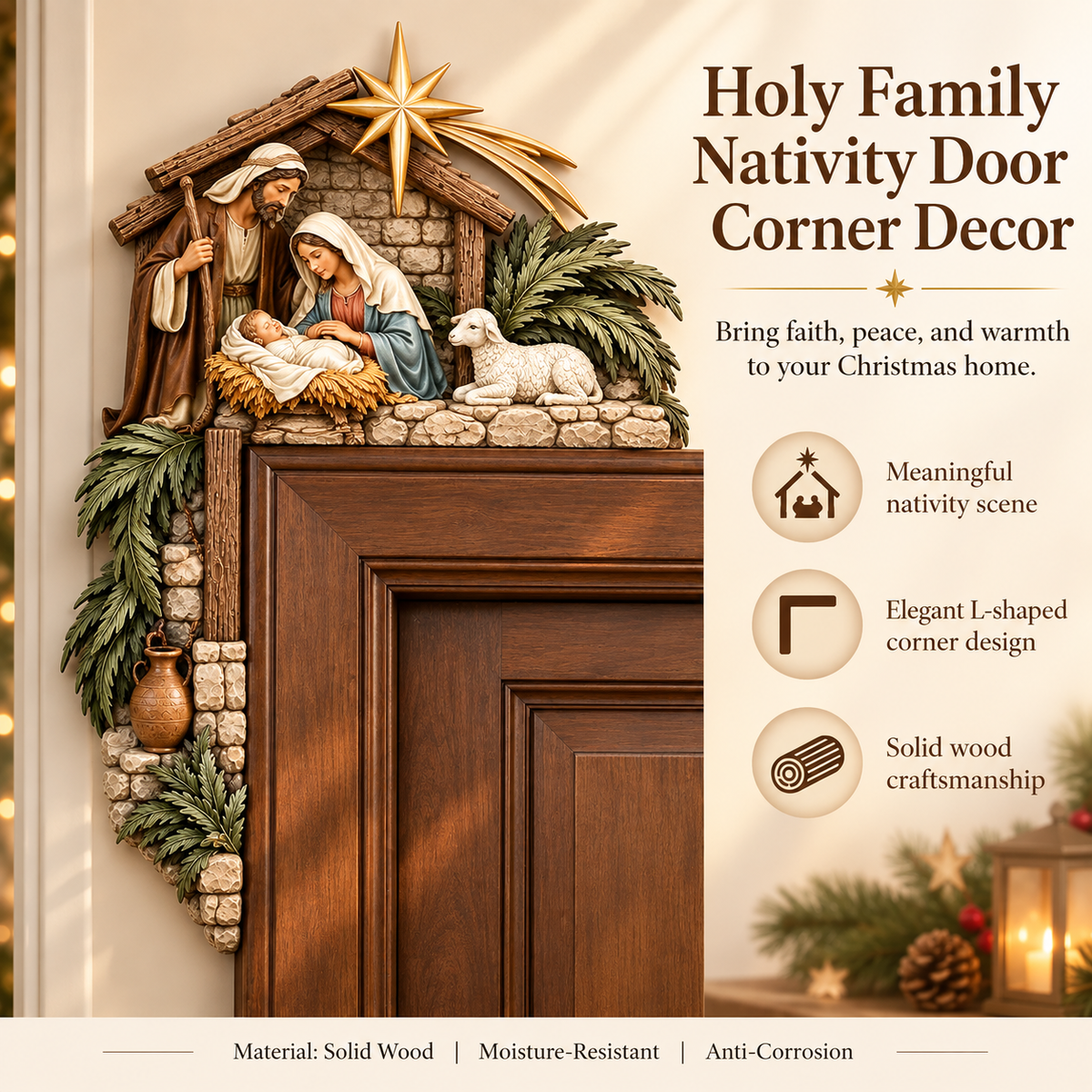 📍 Christmas Nativity Door Frame Corner Decor — A Meaningful Holiday Accent ✨