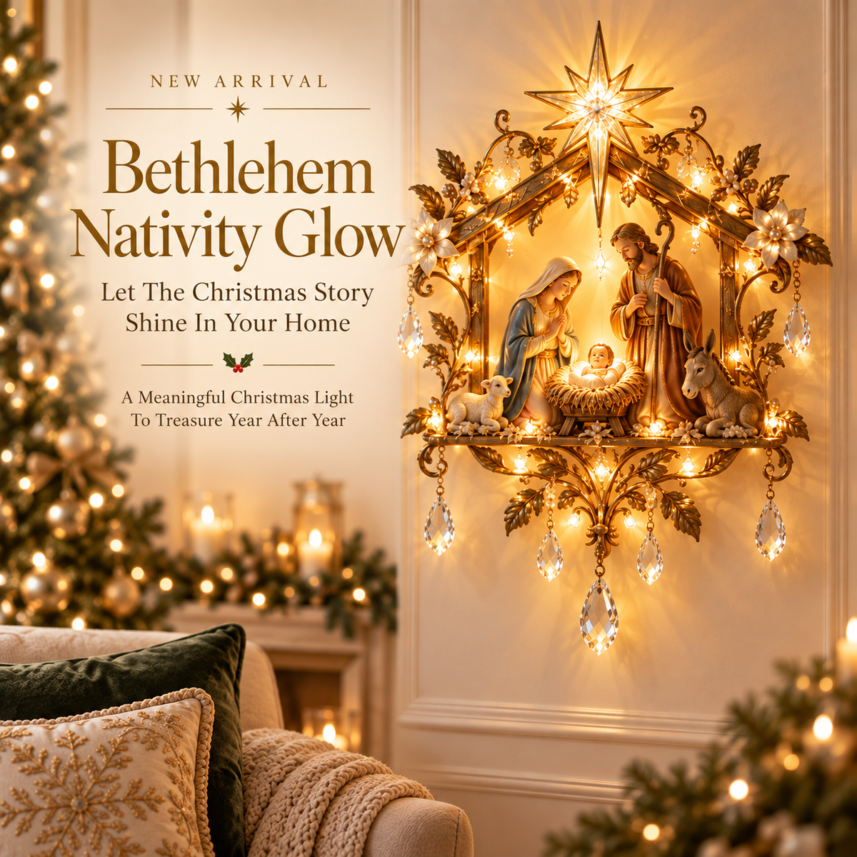 ⭐✨ Last Day 50% OFF 🔥 Bethlehem Nativity Glow Lighted Wall Decor