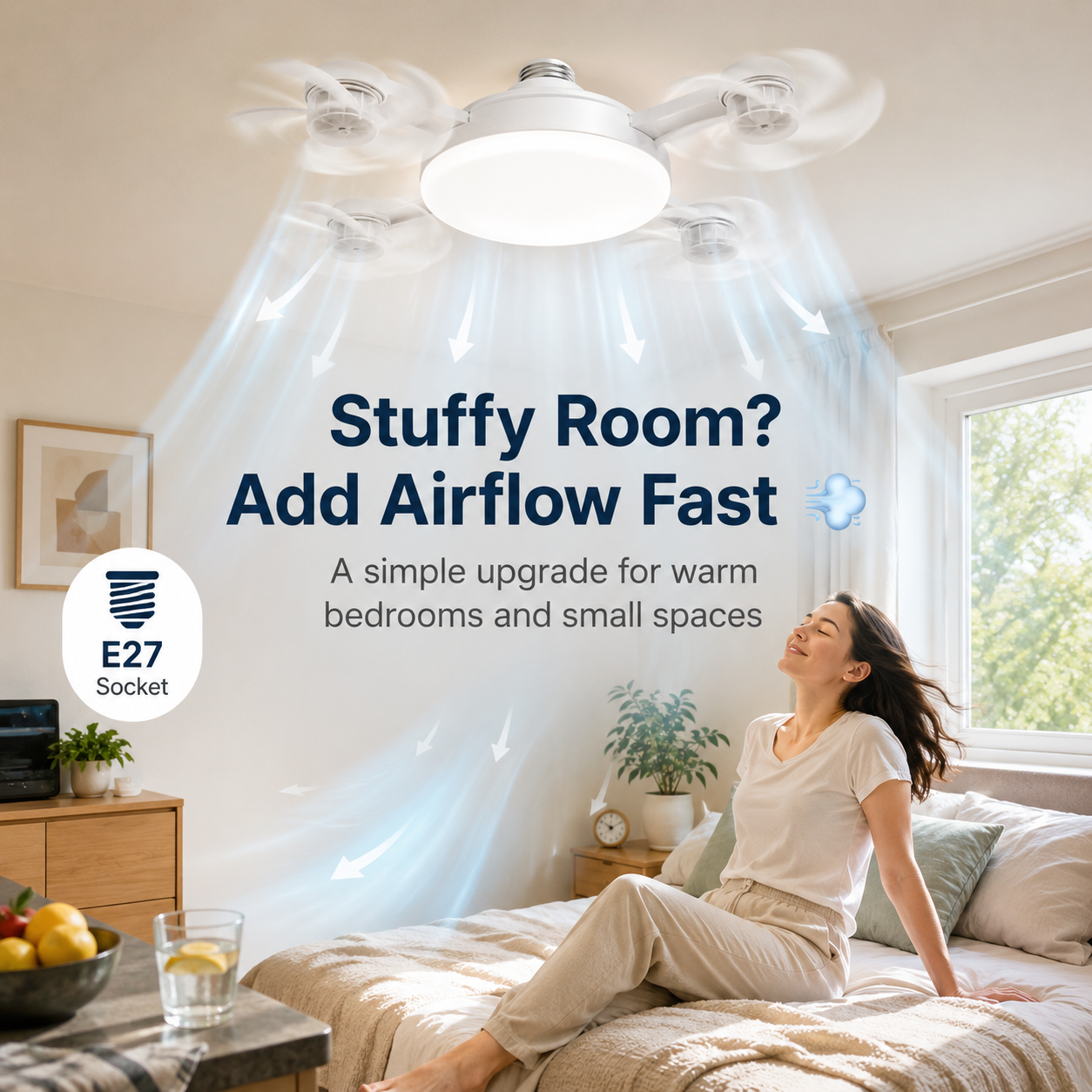 🔥 2026 New E27 Socket Ceiling Fan Light