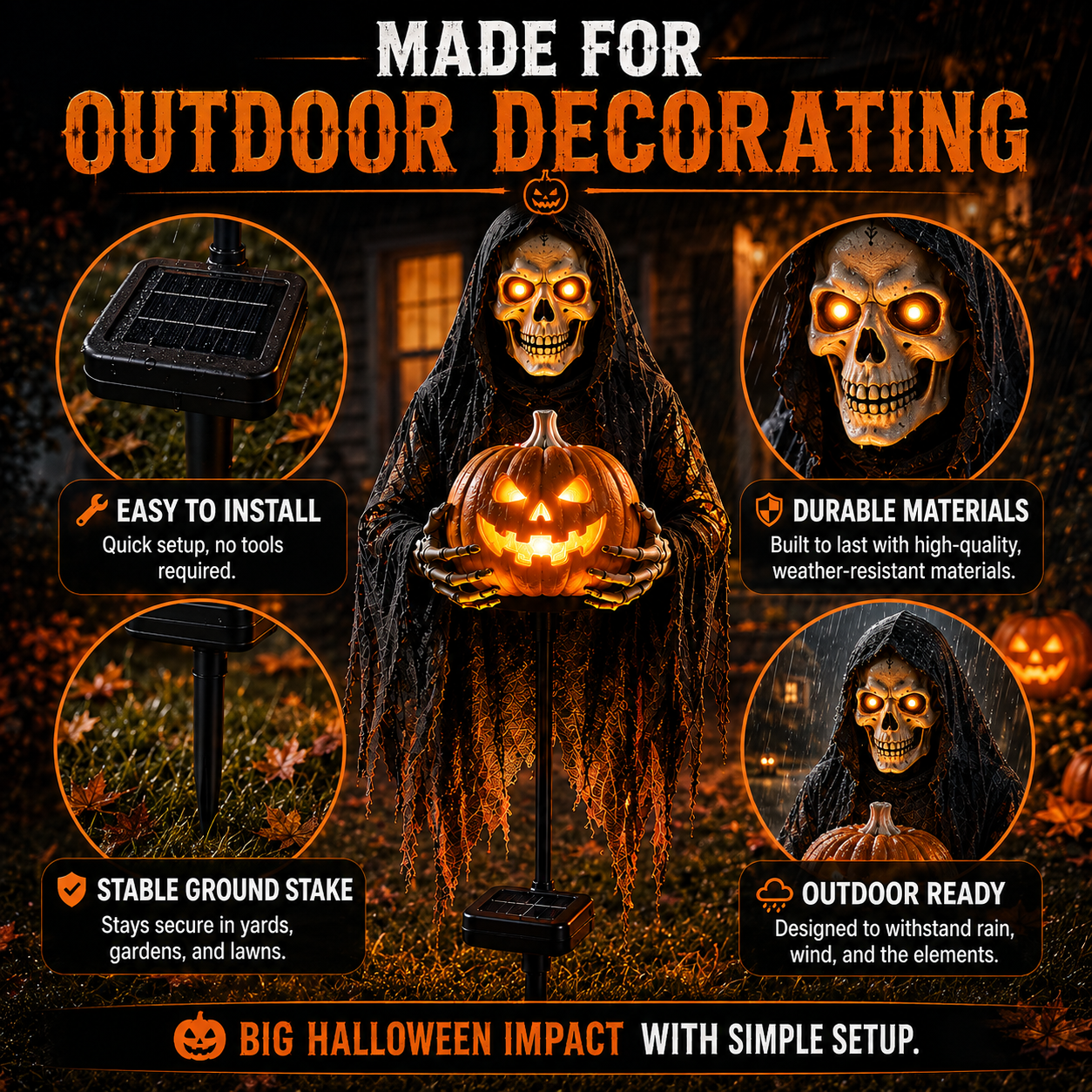 đ Soul Collector⢠Pumpkin Edition Animated Halloween Yard Decoration