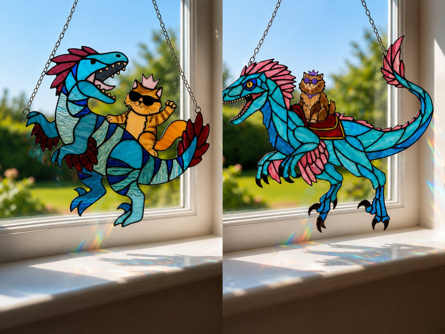 🔥Last Day 50% OFF – 🐉🐱 Stained Glass Suncatcher ✨