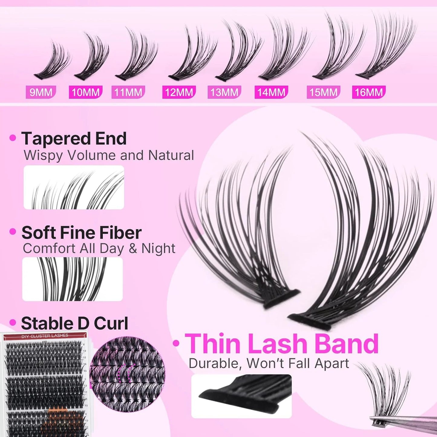 Black Mink DIY Eyelash Extension and Under Bottom Eyelashes Professional Makeup