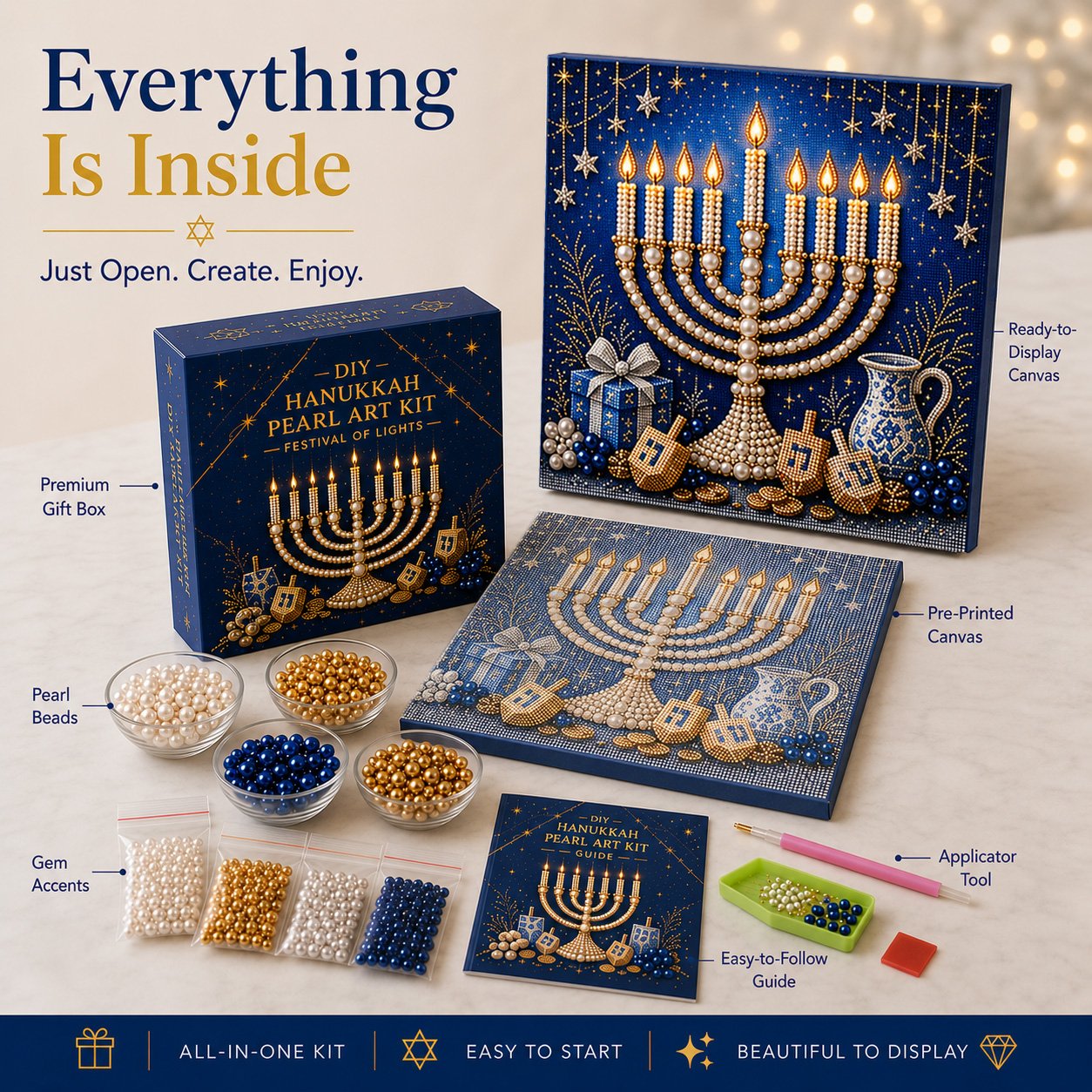 🎁Last Day 49% OFF - 🕎✨DIY Hanukkah Pearl Art Kit(📦Buy 2 Free Shipping)