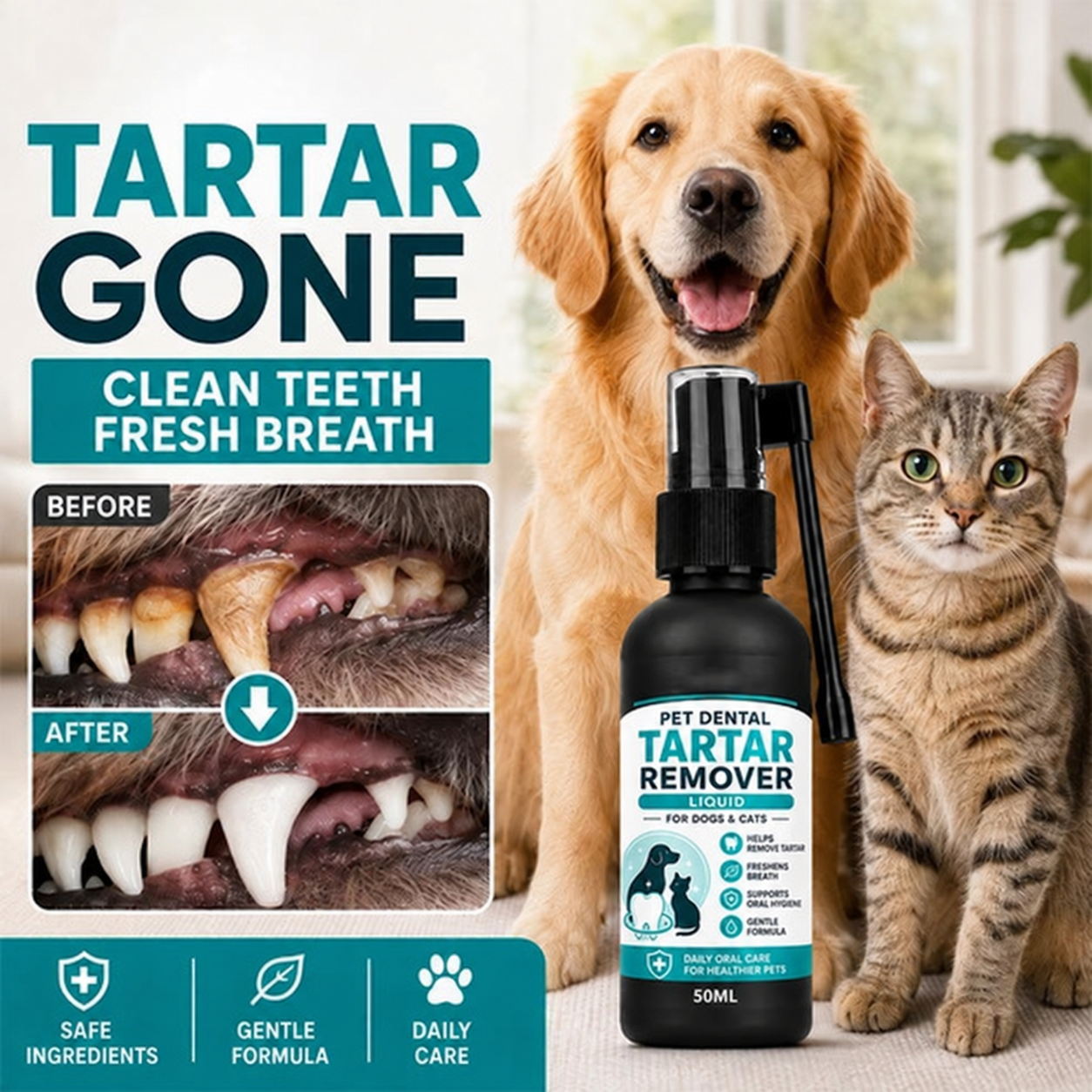 🐶 49% OFF – Pet Dental Spray for Plaque, Tartar & Fresher Breath + FREE SHIPPING
