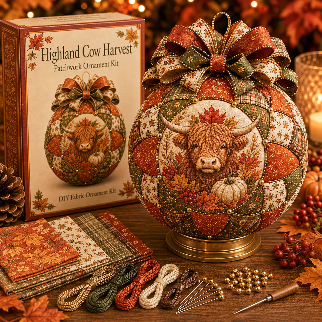 🔥LAST DAY 50% OFF -🍂 Autumn Thanksgiving Classics Patchwork Ornament DIY Kit