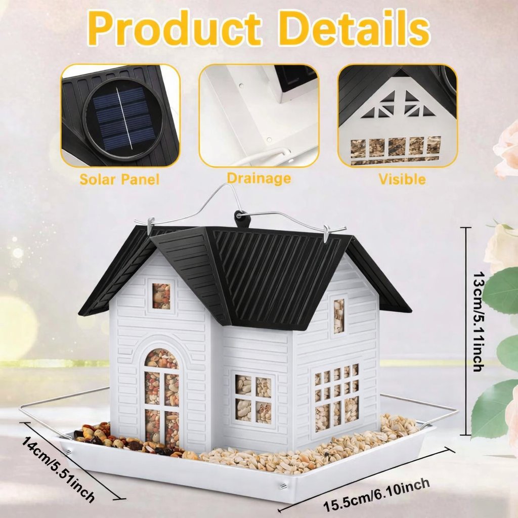 đ„SolarâPowered Hanging Bird Feeder with Glow â Sturdy Metal Hopper DesignđđŠ