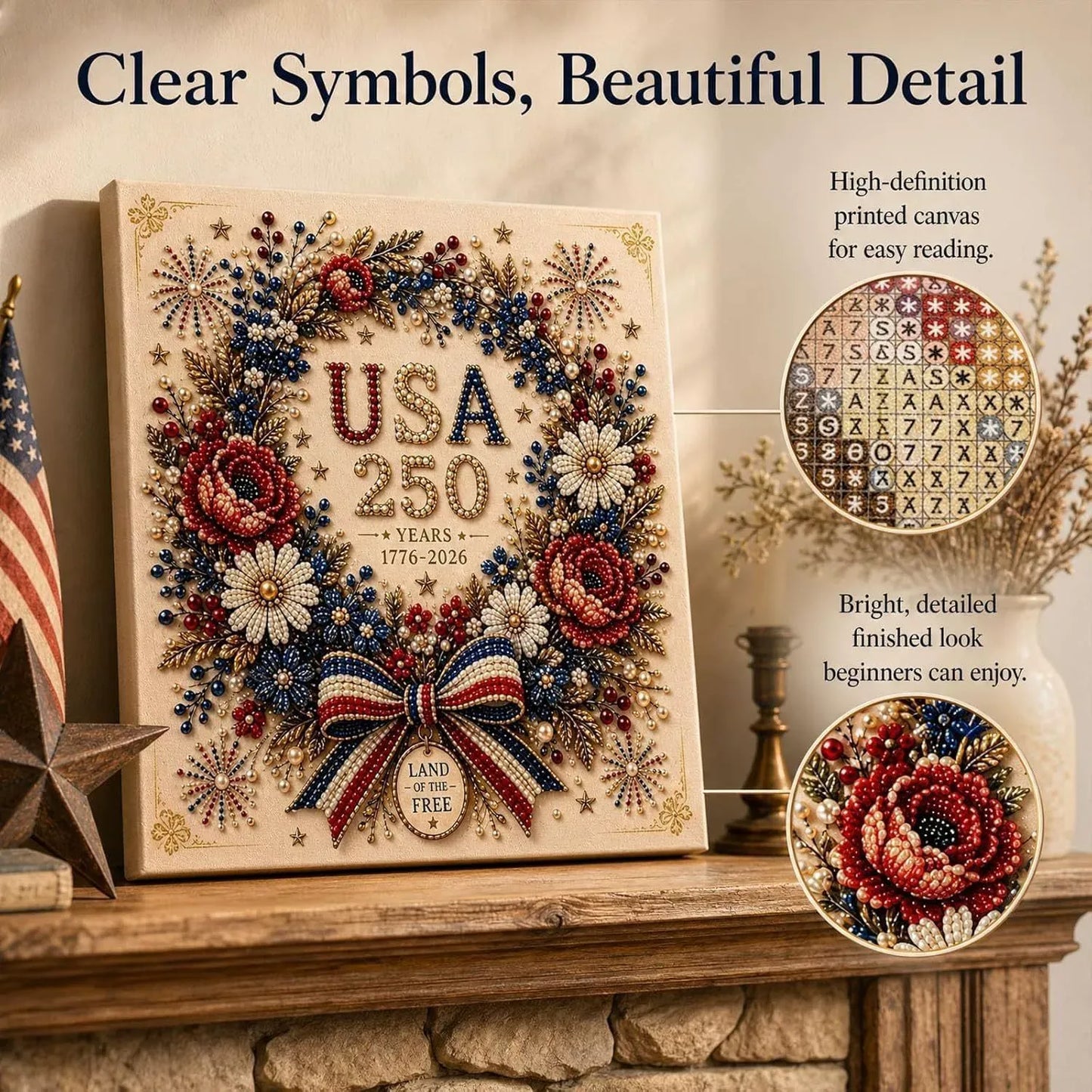 🎁Last Day 49% OFF-USA 250th Anniversary DIY Pearl Painting Kit ✨❤️🔥