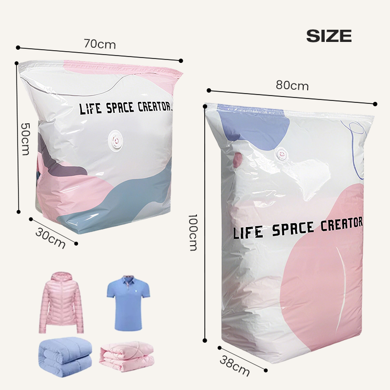 No-Pump Large Vacuum Storage Compression Bags