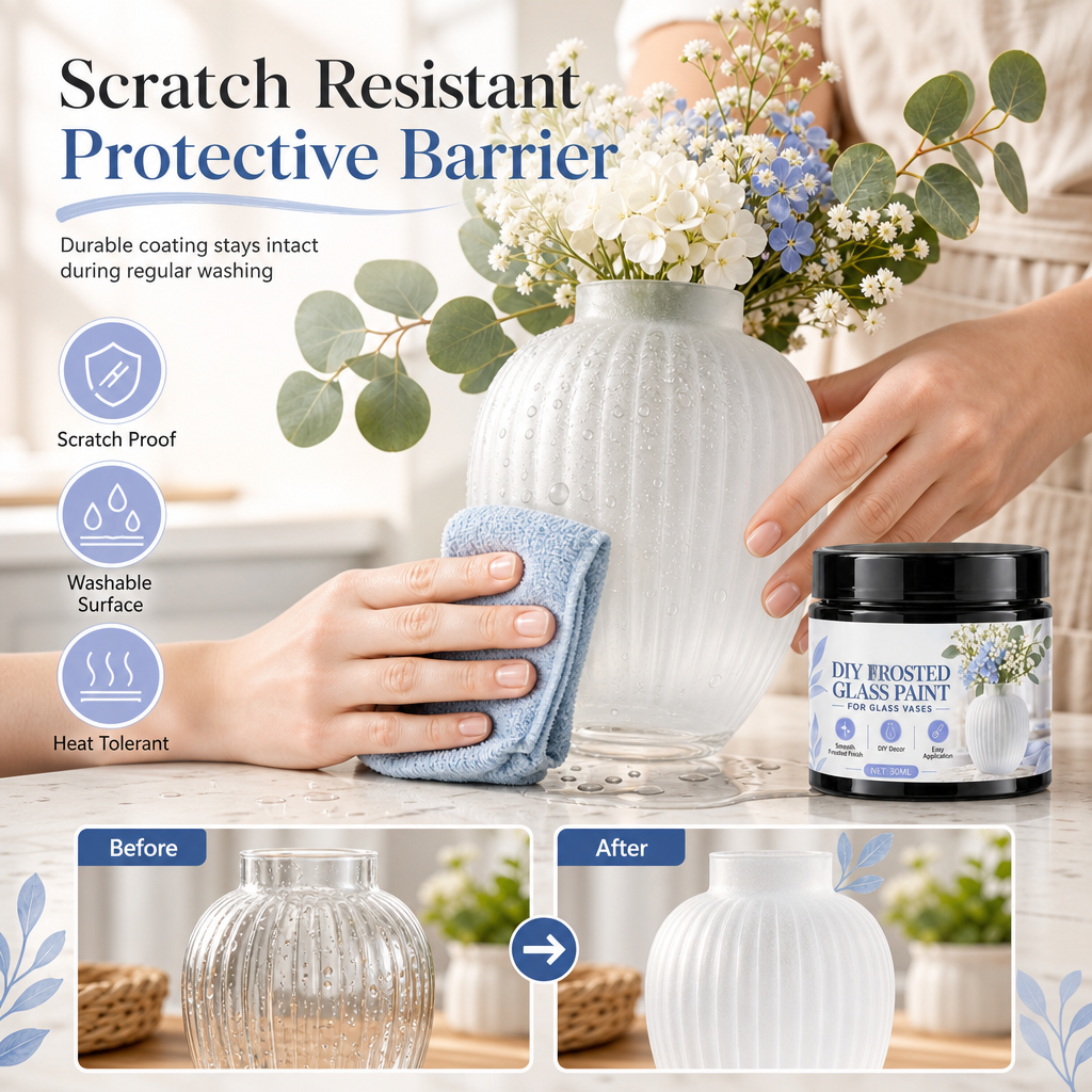 Glass Vase DIY Frosted Paint⏳