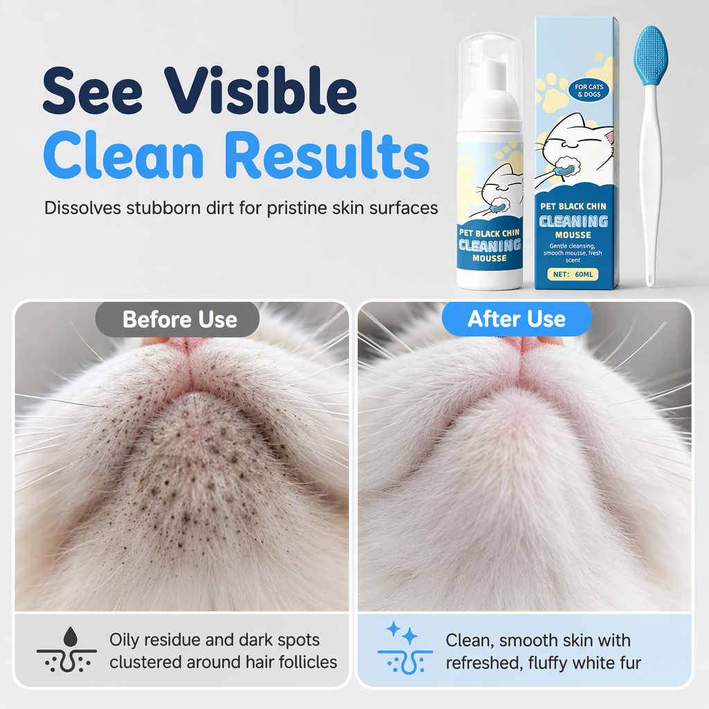 🐱🫧 Cat Chin Cleaning Mousse – Removes Dirt & Oily Buildup🍀