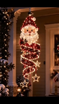 ⏳ Last Day 49% OFF – 🎄Christmas Magic Spiral™ Hanging LED Light Collection – 9 Festive Designs ✨ | Suspended Glowing Characters with Spiral Lights & Hanging Details for Porches, Windows, Entryways & Holiday Displays