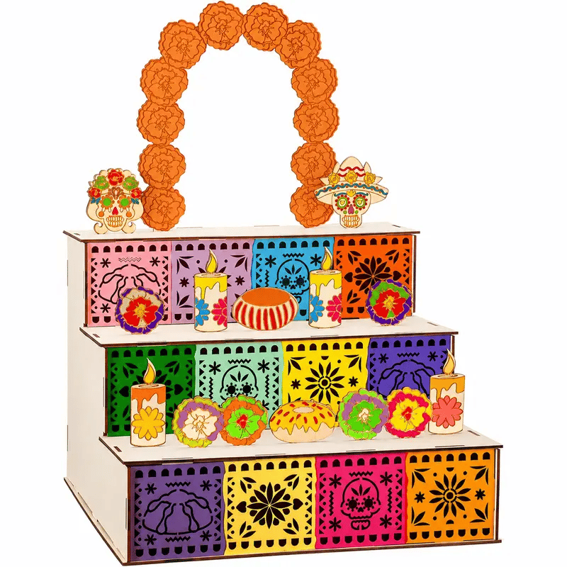 🔥Last Day 49% OFF - 🎃🏵️Day of the Dead Wooden Altar Display Set(📦Buy 2 Free Shipping)