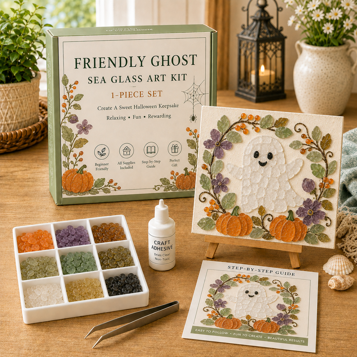 💥 Last Day 49% OFF – 🎃Halloween Sea Glass Art Kit