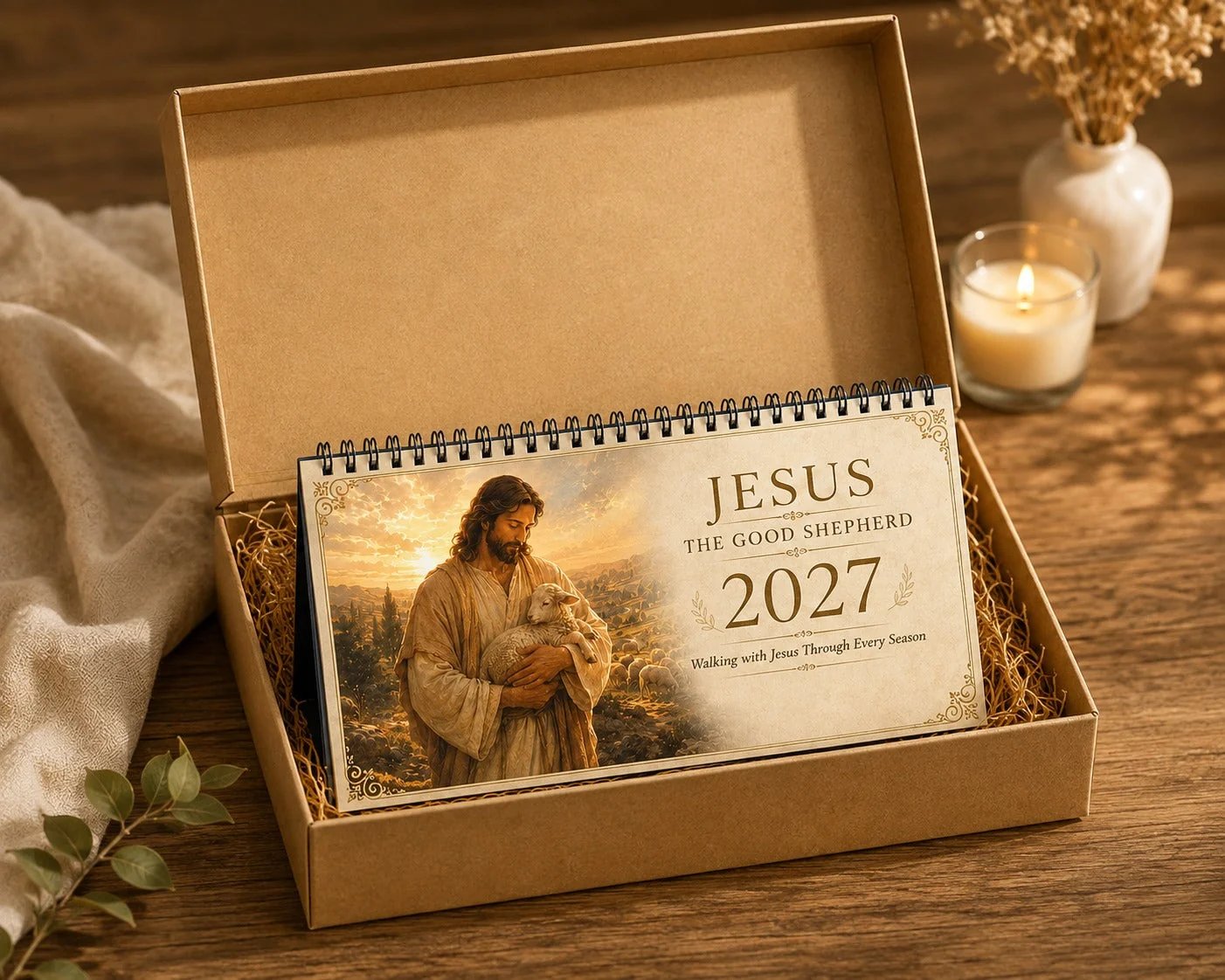 ✝️ 2027 Christian Desk Calendar | Jesus-Inspired Daily Encouragement for Home, Office, Prayer Spaces & Meaningful Christian Gifts 📖✨