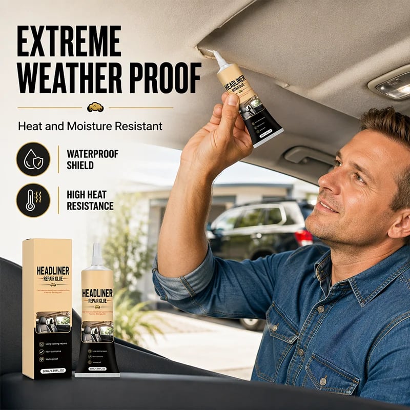 🎉49K+ Sold 🚗 Waterproof Car Headliner Repair Glue, High Strength Adhesive for Sagging Car Ceiling & Interior