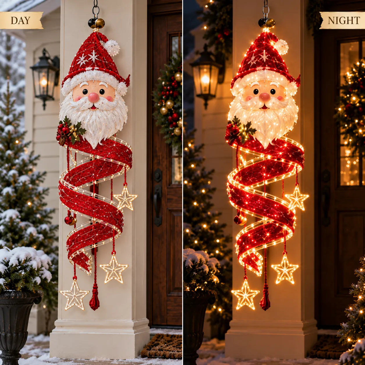 ⏳ Last Day 49% OFF – 🎄Christmas Magic Spiral™ Hanging LED Light Collection – 9 Festive Designs ✨ | Suspended Glowing Characters with Spiral Lights & Hanging Details for Porches, Windows, Entryways & Holiday Displays