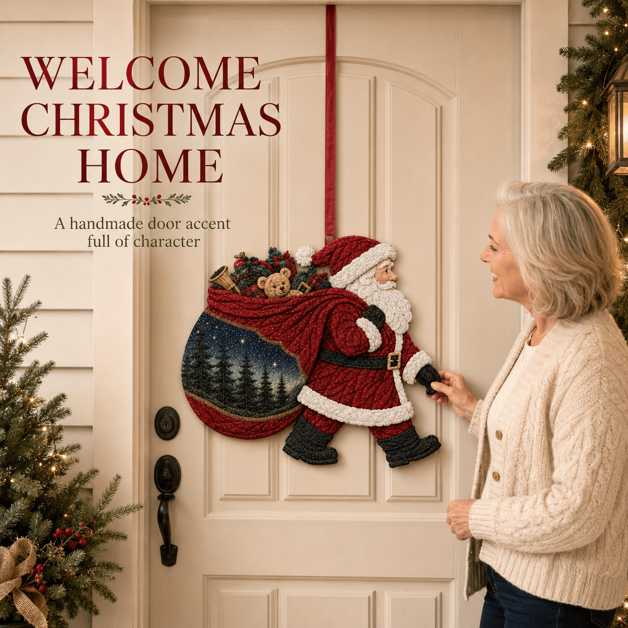 🧵 Christmas Fabric Art Door Hanging Craft Kit - Limited Time 50% OFF