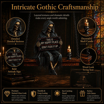 🌞Gothic Skeleton Sun Catcher💀 Handmade Stained Glass Spinner
