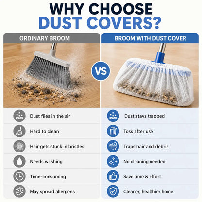 🧹✨100 PCS-Disposable Broom Dust Covers – Catch Dust & Hair as You Sweep!🍀