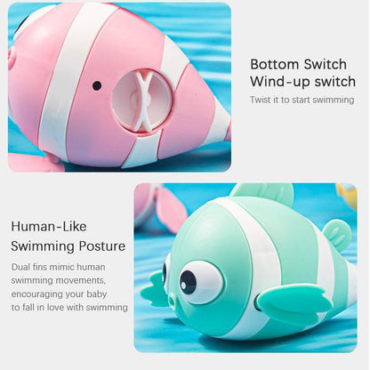 🐟🪸Baby bath clownfish wind-up toy for bathing, children's chain toy for water play