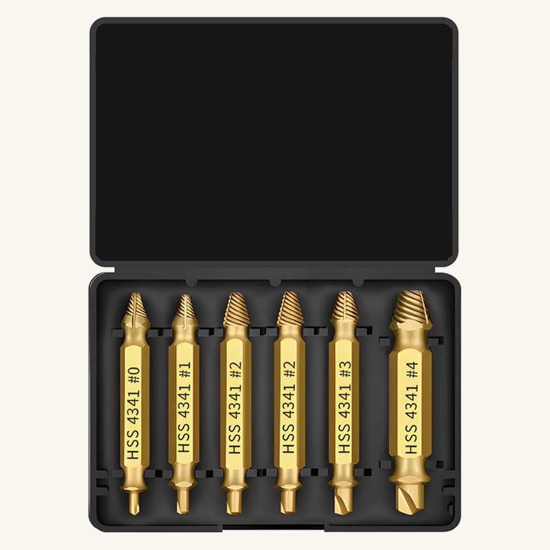 🔥LAST DAY 49% OFF - 🛠️ Stripped Broken Screw Remover, 🔩6 Counts Set Easy Out Bolt Extractor