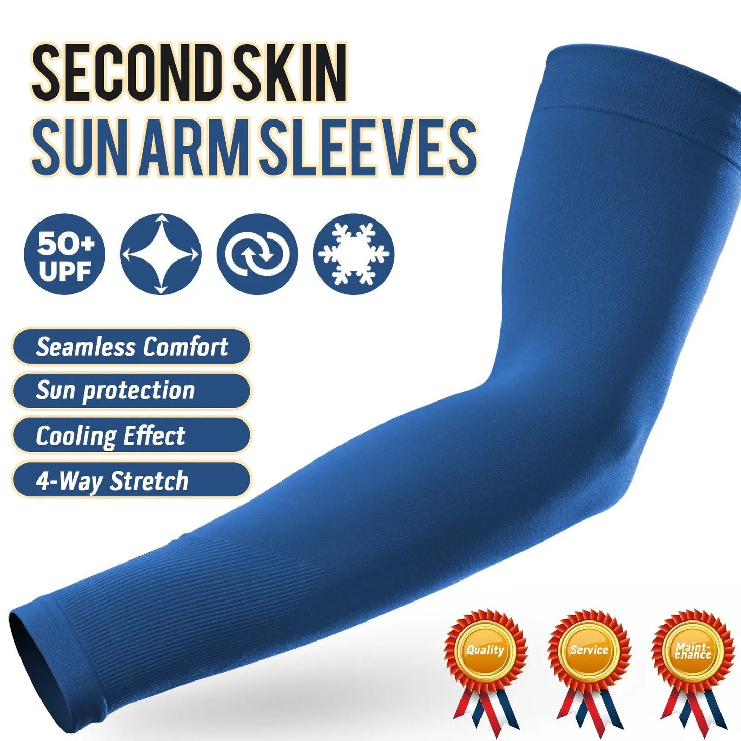 ☀️ UPF 50+ Cooling UV Arm Sleeves 🧊 | High Stretch Compression Fabric | Anti-UV Breathable Sleeves for Men Women