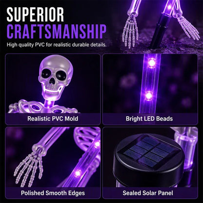 💀 Solar Skeleton Ground Stake Lights | Waterproof Outdoor Halloween Decor Lights