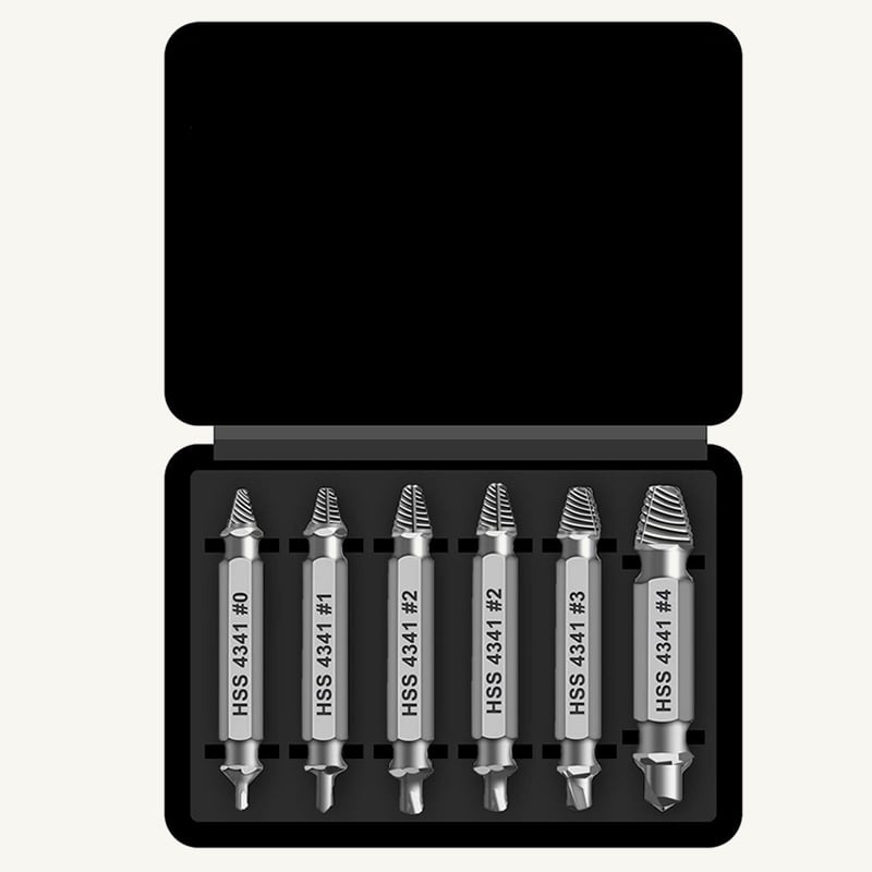 🔥LAST DAY 49% OFF - 🛠️ Stripped Broken Screw Remover, 🔩6 Counts Set Easy Out Bolt Extractor