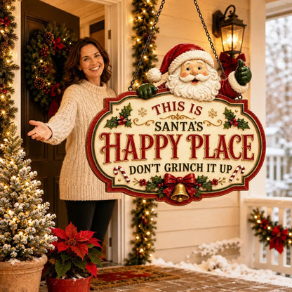 🎄Vintage Christmas Character Wooden Hanging Sign – Festive Holiday Door & Home Decor